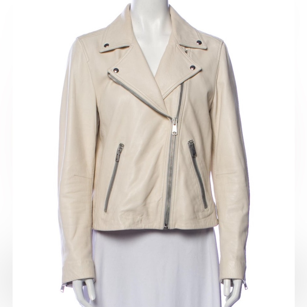 Allsaints White Leather Jacket